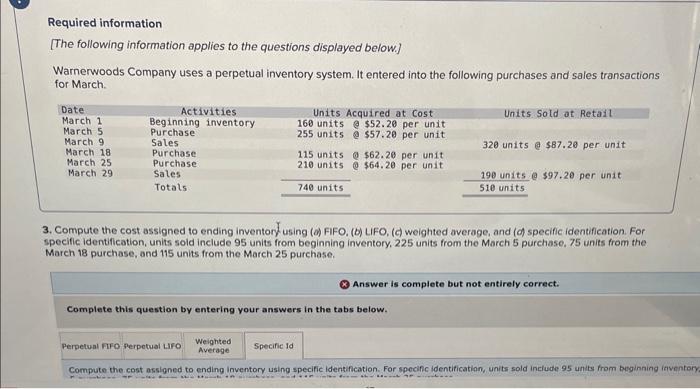  3. Compute the cost assigned to ending inventory using (a) FIFO,