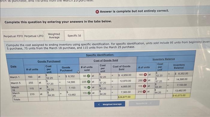 (b) LIFO, (c) weighted average, and (d) specific identification. For specific identification,
