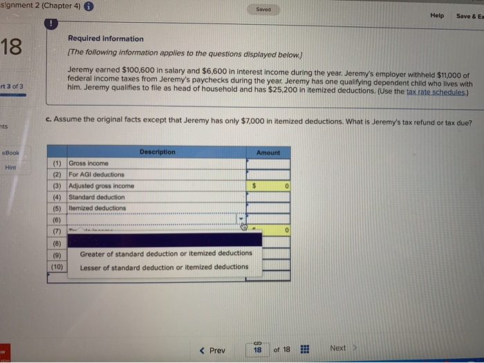 applies to the questions displayed below.) Jeremy earned $100,600 in salary and
