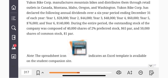dividends in Year 2: $44,000 Yukon Bike Corp. manufactures mountain bikes and