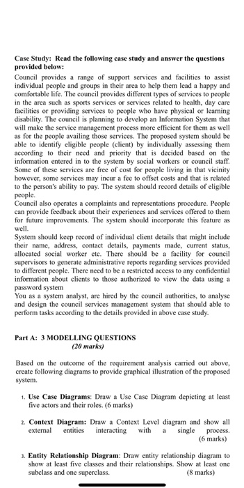  Case Study: Read the following case study and answer the questions