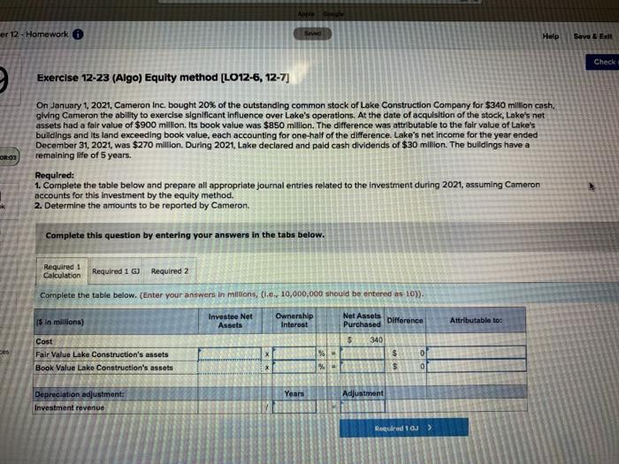  er 12 - Homework Help Save & Ext Check 2 Exercise