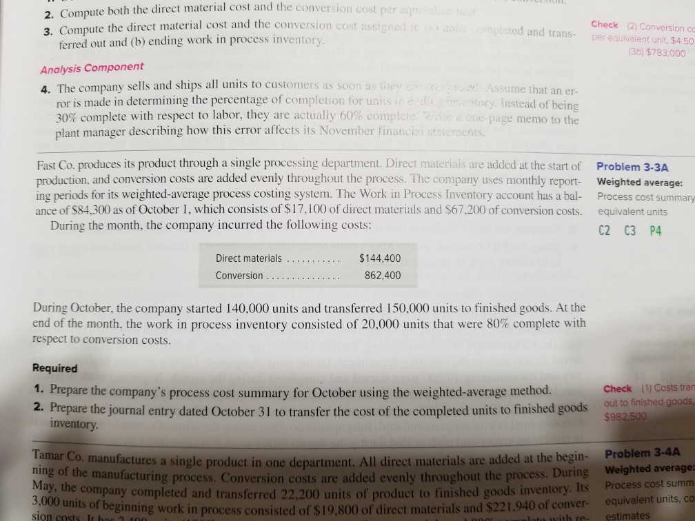 problem 3-3A 1 and 2 ute both the direct material cost
