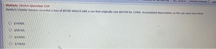  ARACTOR FULL SCREEN PRINTER VERSION RAL Multiple Choice Question 159 Bonita's