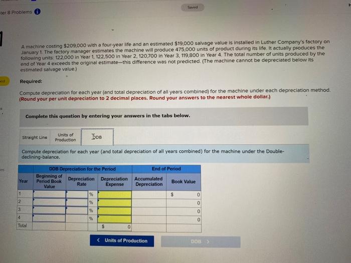 on January 1. The factory manager estimates the machine will produce 475,000