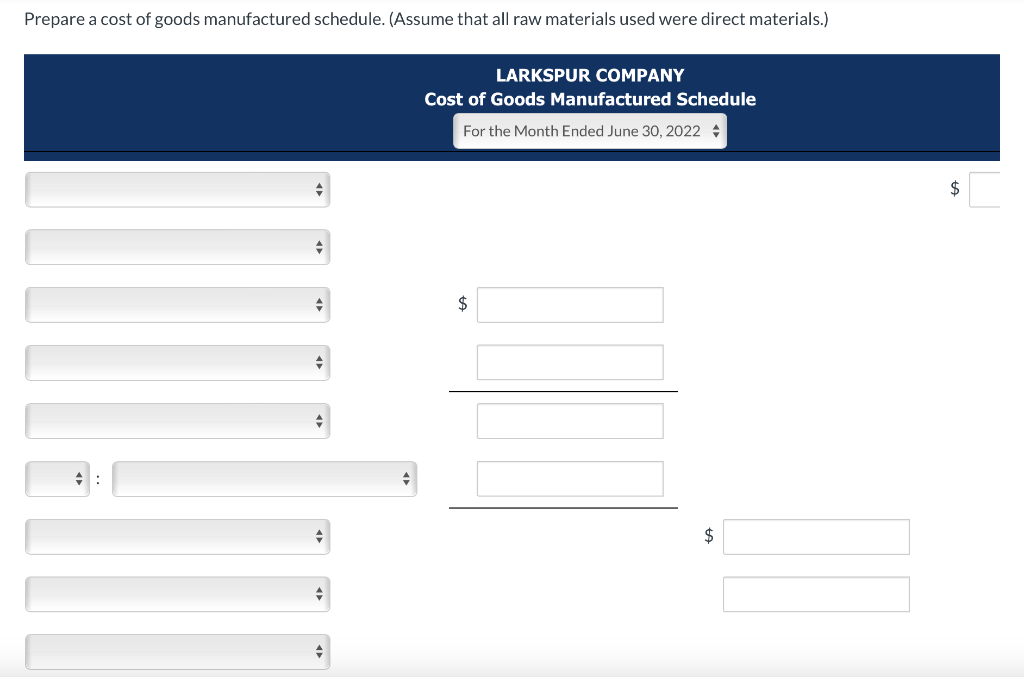 records of Larkspur Company for the fiscal year ended June 30, 2022.