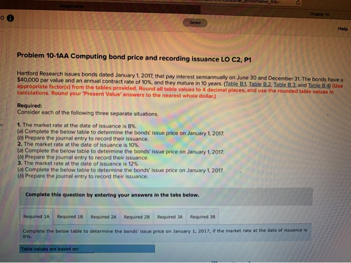  Jdmcontainer lti&cc Assionmens Chapter 10 Saved Help Problem 10-1AA Computing bond