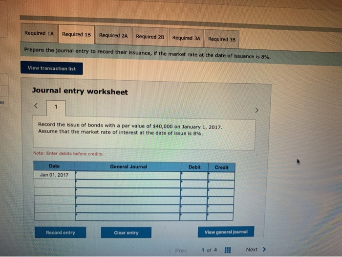 January 1, 2017, that pay interest semiannually $40,000 par value and an
