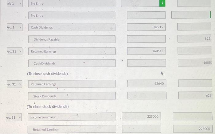 (Note: Open additional stockholders' equity accounts as needed.) (Post entries in the