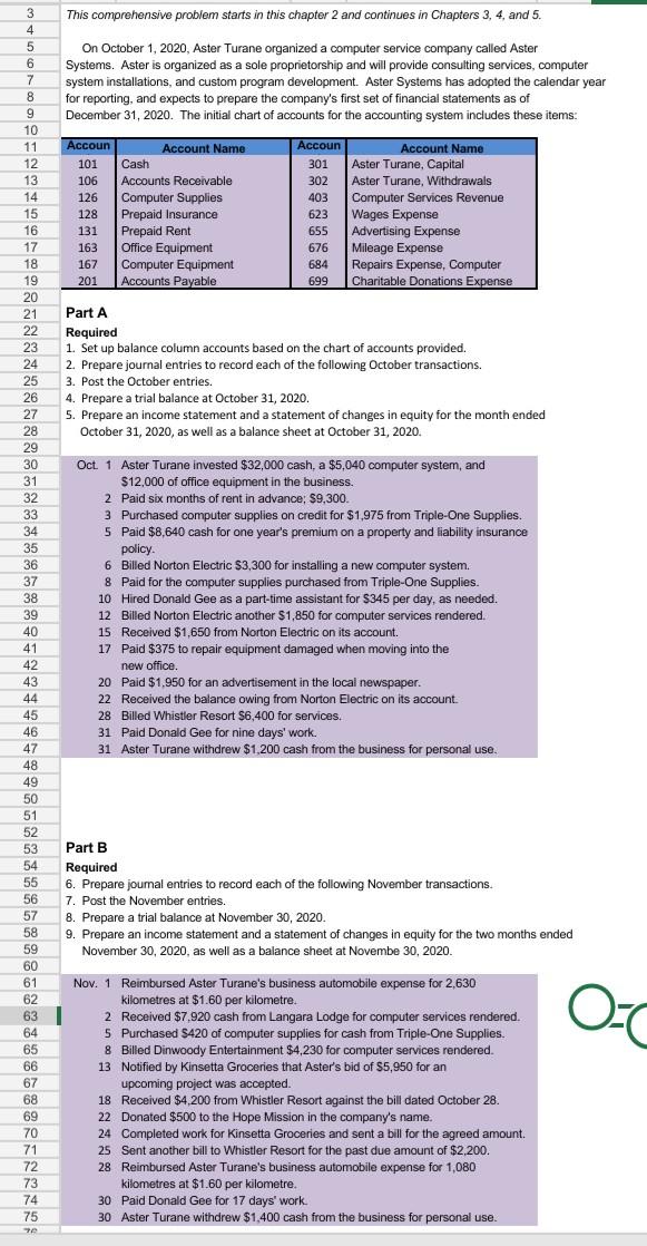 part B 3 This comprehensive problem starts in this chapter 2