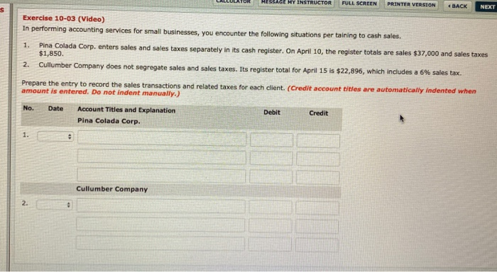  HESSAGE MY INSTRUCTOR FULL SCREEN PRINTER VERSION BACK s NEXT Exercise