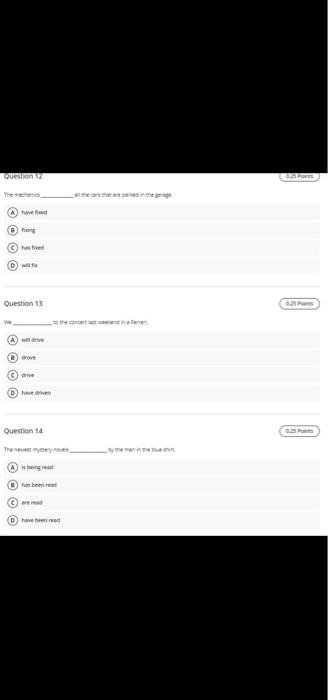 English grammar help please Question 2 | (6) Question 13 ) Question