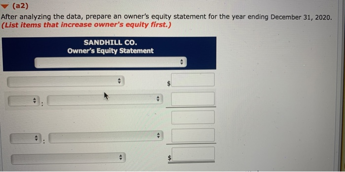 Submission) (Video) The following information relates to Sandhill Co. for the year