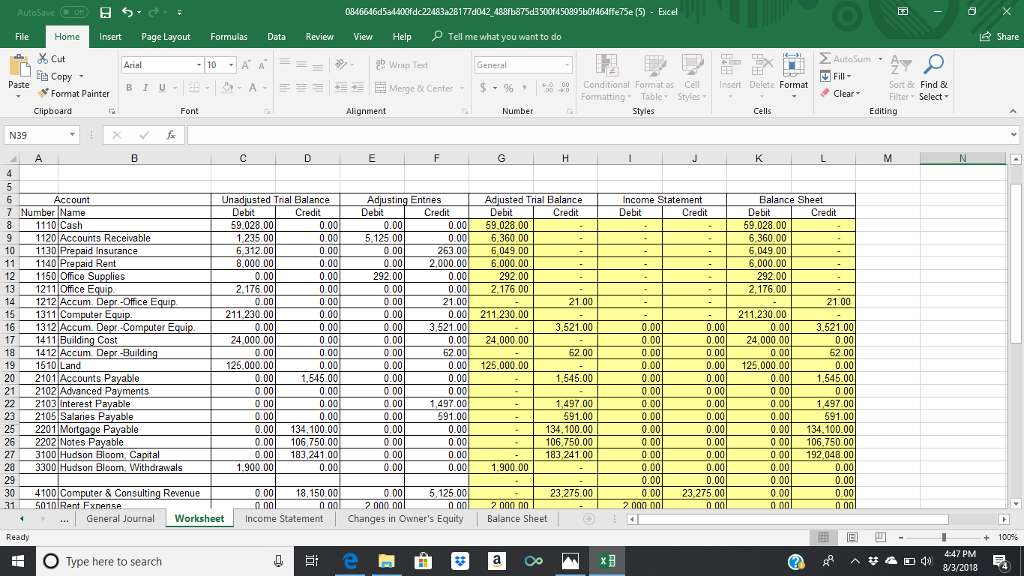  Hello I need A.) Changes in owners equity and B) Balance