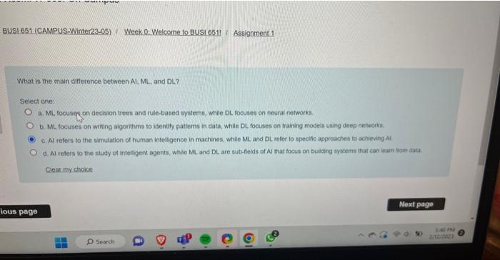 machine learning What is the main difterence between Al, ML, and OL?