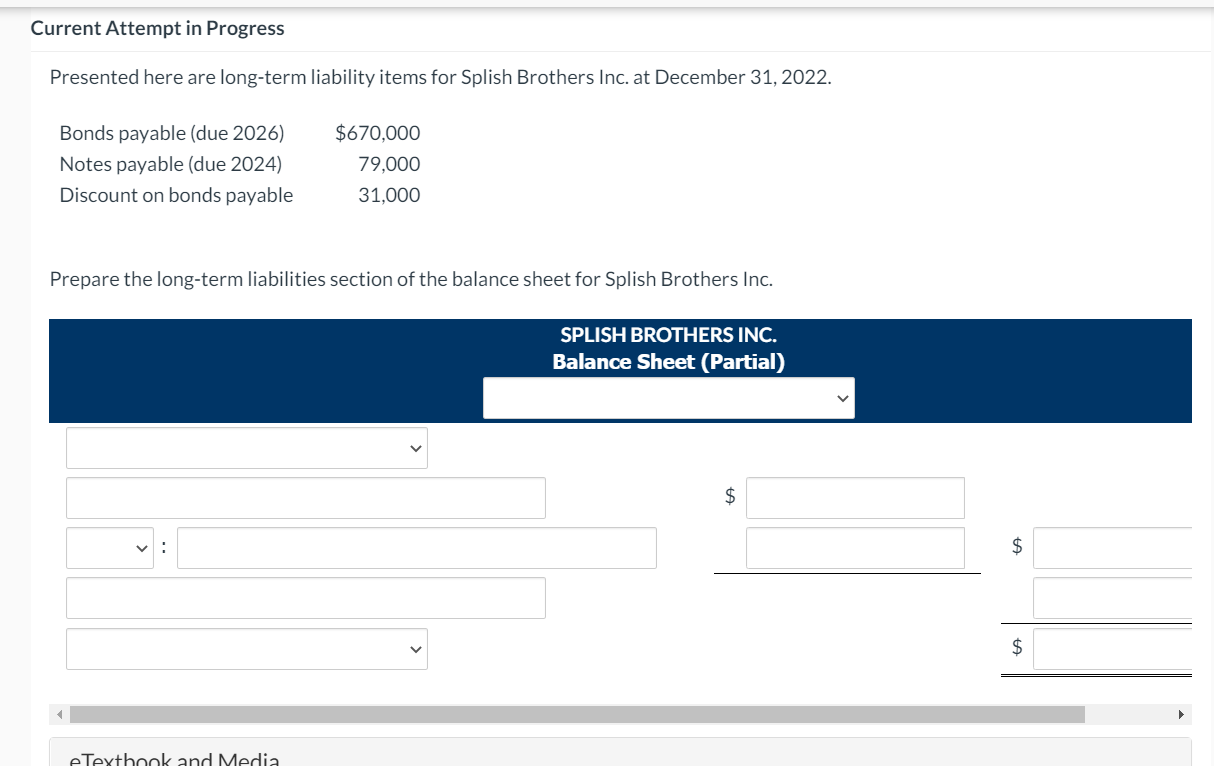  Current Attempt in Progress Presented here are long-term liability items for