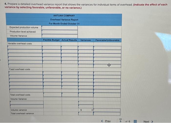 the erect moterials varlance, including its price and quantity variances 2. Compute