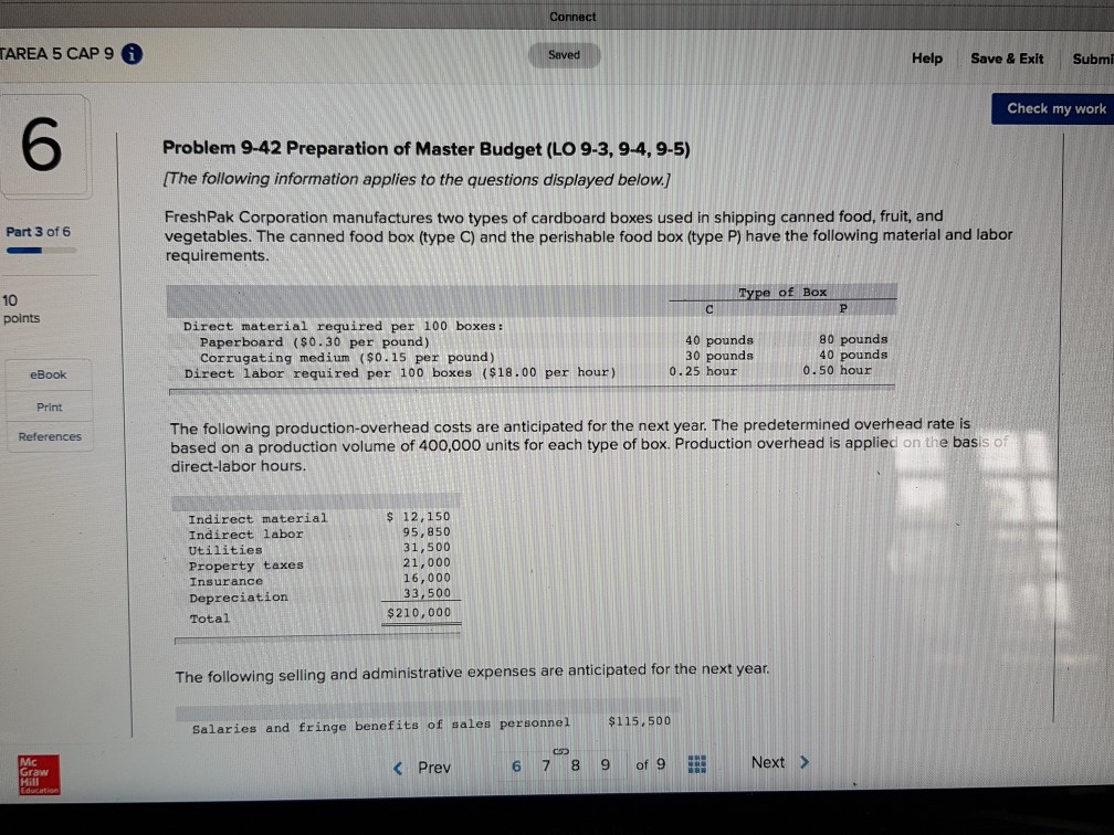  Connect TAREA 5 CAP 9 6 Saved Help Save & Exit