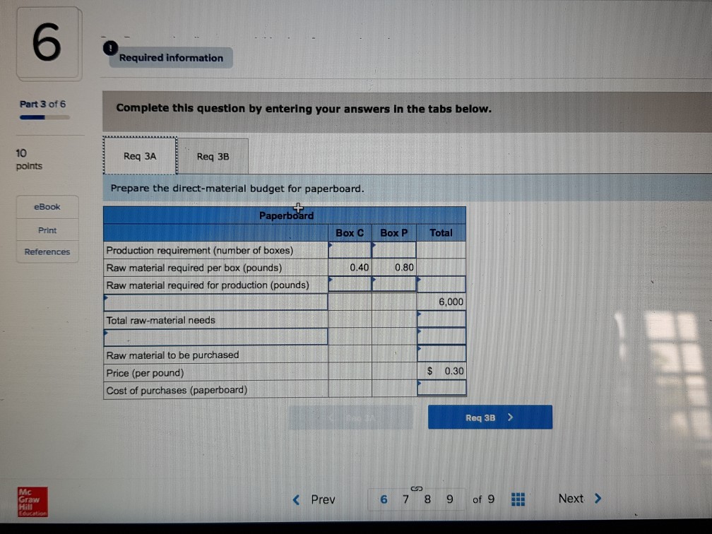 9-3, 9-4, 9-5) The following information applies to the questions displayed below/