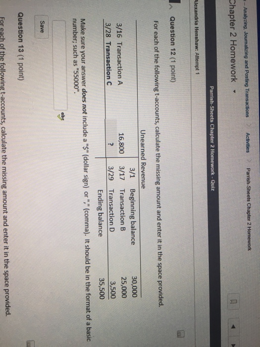  Q12 Parish-She Chapter 2 Homework Parrish-Sheets Chapter 2 Quiz Attempt 1