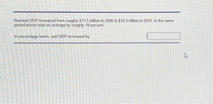  Nominal GDP increased from roughly \\( \\$ 13.5 \\) trillion in