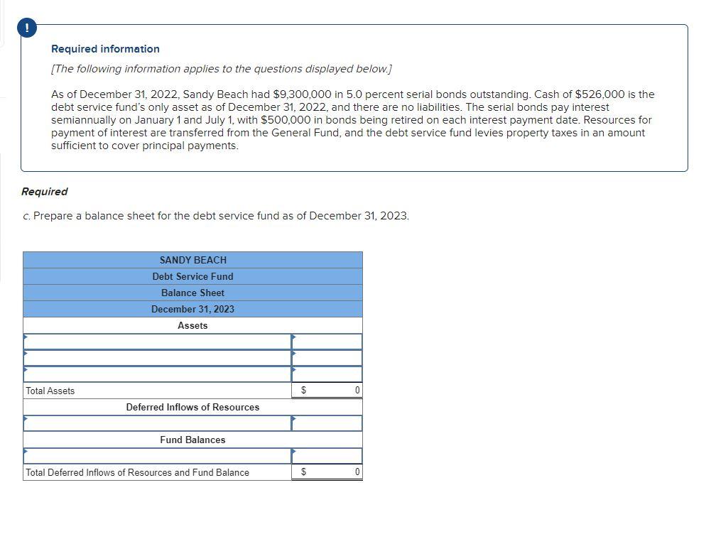 2022, and there are no liabilities. The serial bonds pay interest semiannually
