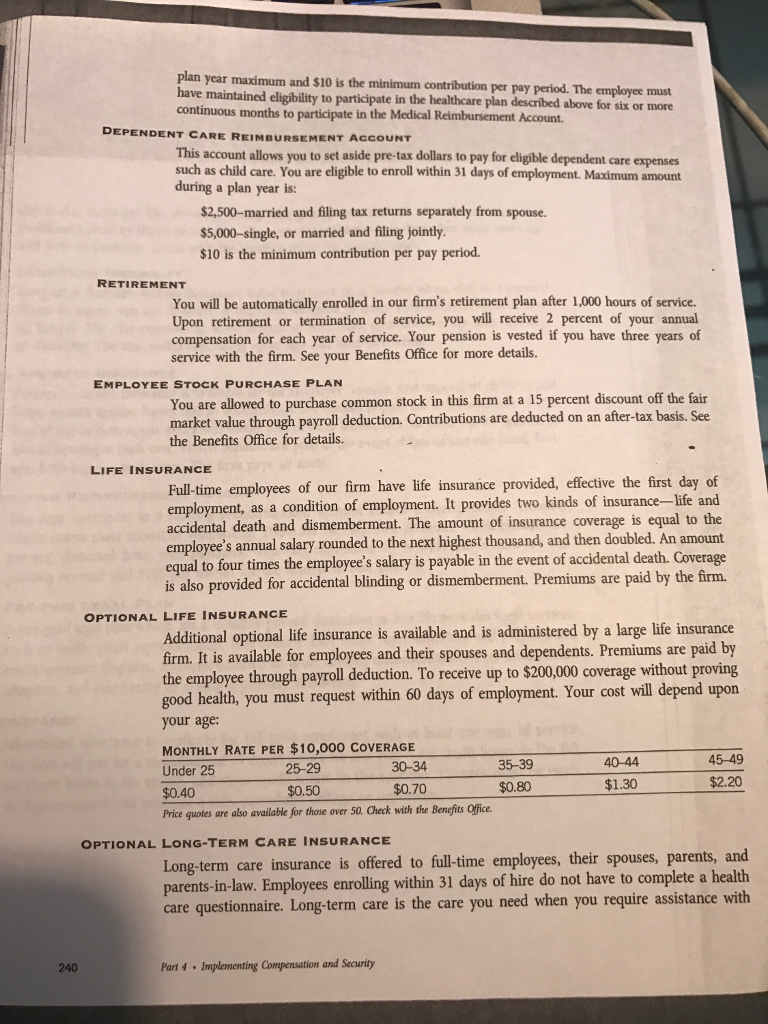 you with how flexible benefit plans work. B To give you an