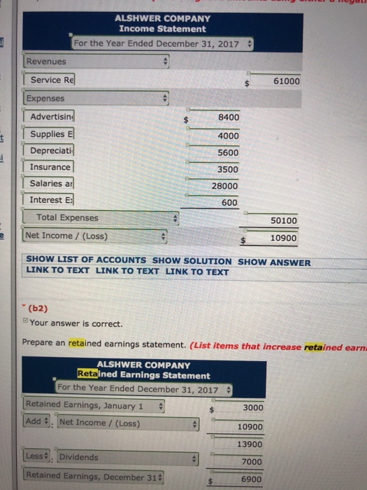 are as follows. ALSHWER COMPANY Worksheet For the Year Ended December 31,