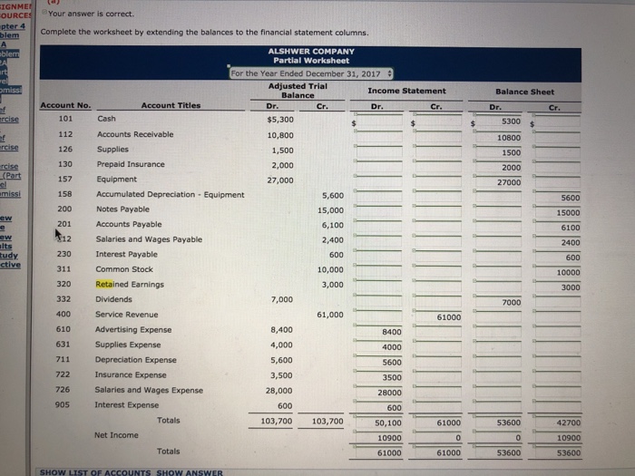 2017 Adjusted Trial Balance Account Titles Account No. 101 112 126 130