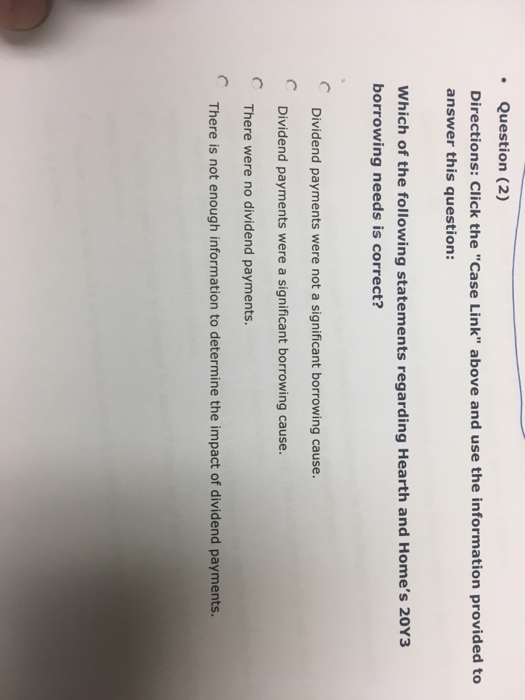  Question (2) Directions: Click the "Case Link" above and use the