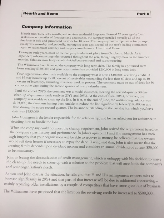 Hearth and Home's 20Y3 borrowing needs is correct? Dividend payments were not