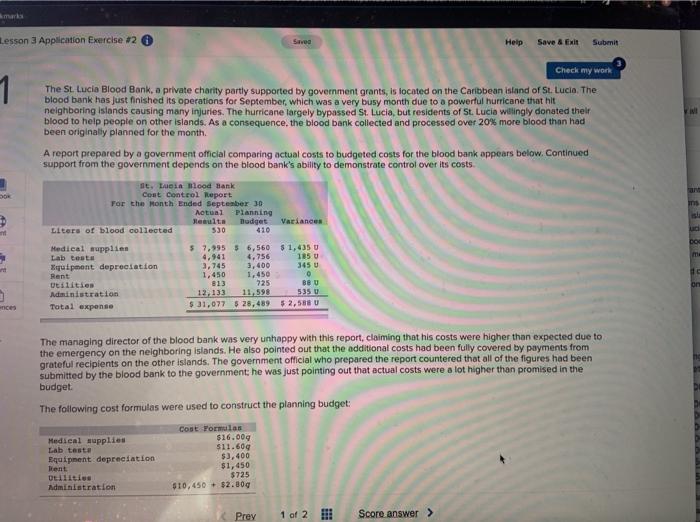  Lesson 3 Application Exercise #2 Save Help Save & Exit Submit