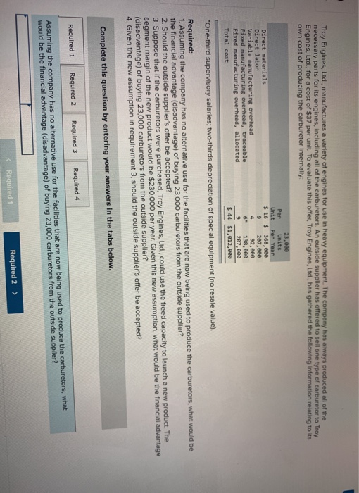  really hard homework looking specifically for req 1;3 thanks Troy Engines,