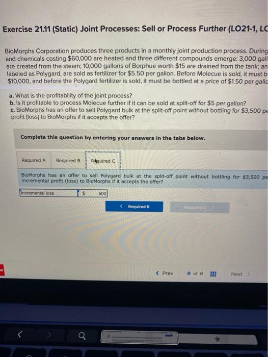 process. During the first stage of the process liquids and chemicals costing