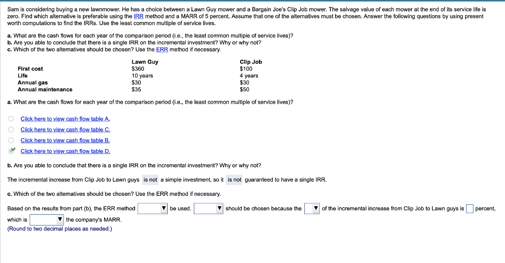  PLEASE FIND THE ERR AND COMPARE IT TO THE MARR FOR