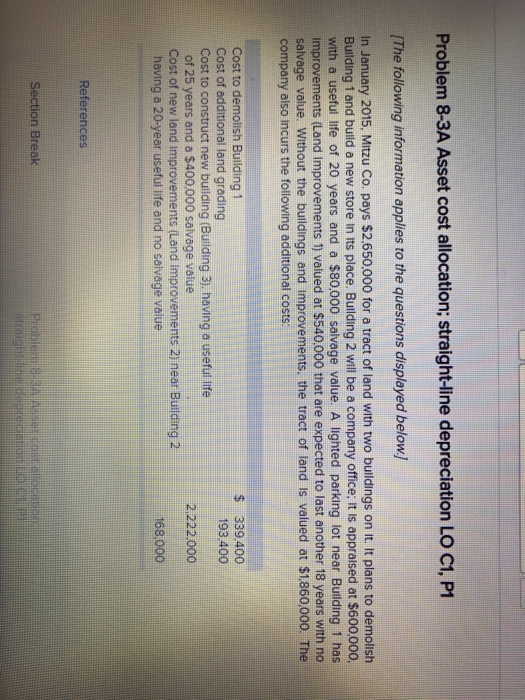 I need answer for all parts of this problem 8-3A 1. 500