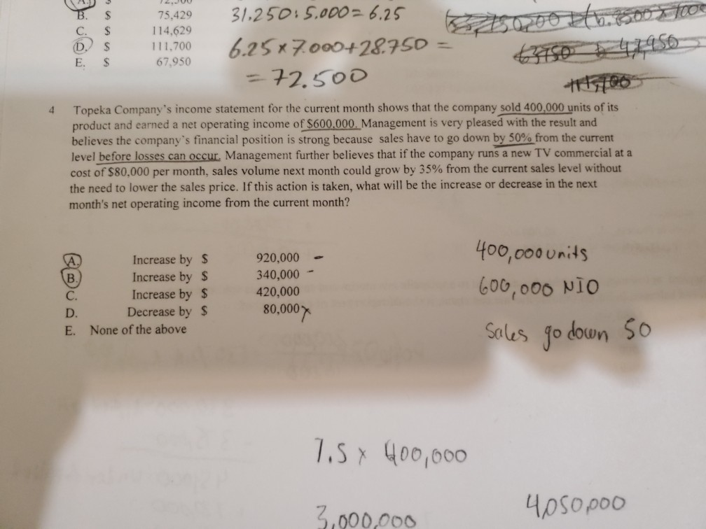 explain please 000 .2500 1000 C. S DS E. S 75,429