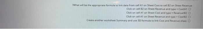  What will be the appropriate formula to link data from cell