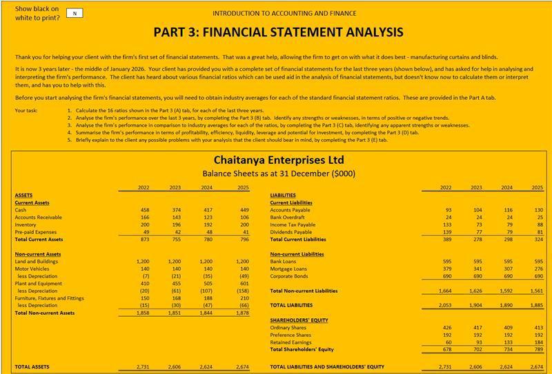  PART 3: FINANCIAL STATEMENT ANALYSIS them, and has you to help
