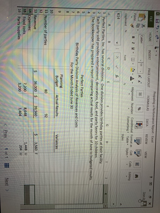 please add the formulas used KI 5. FILE HOME INSERT Preparing a