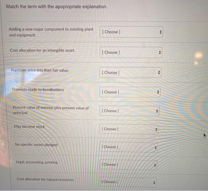  please match items with options. options are pictured in last photo.