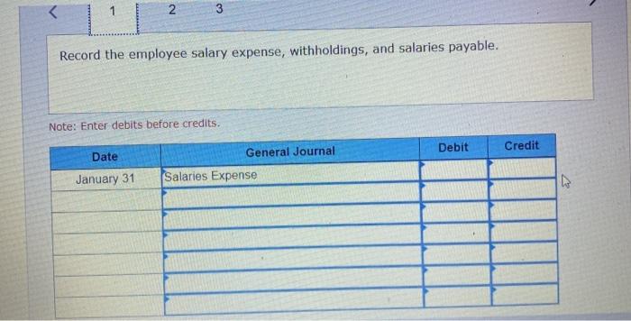 you! Exercise 8-8A Record payroll (LO8-3) During January, Luxury Cruise Lines incurs