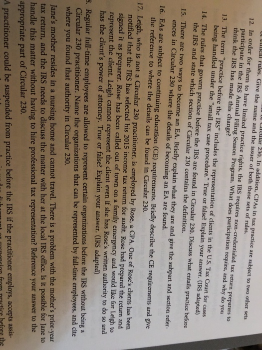 the term practice before the its includes the representation l CIEular 230.