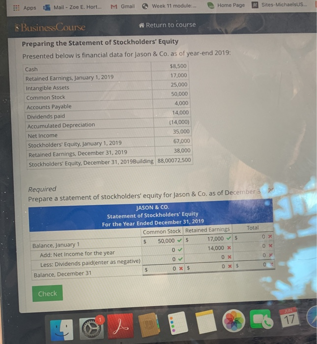  Apps Mail - Zoe E. Hort... M Gmail Week 11 module:...