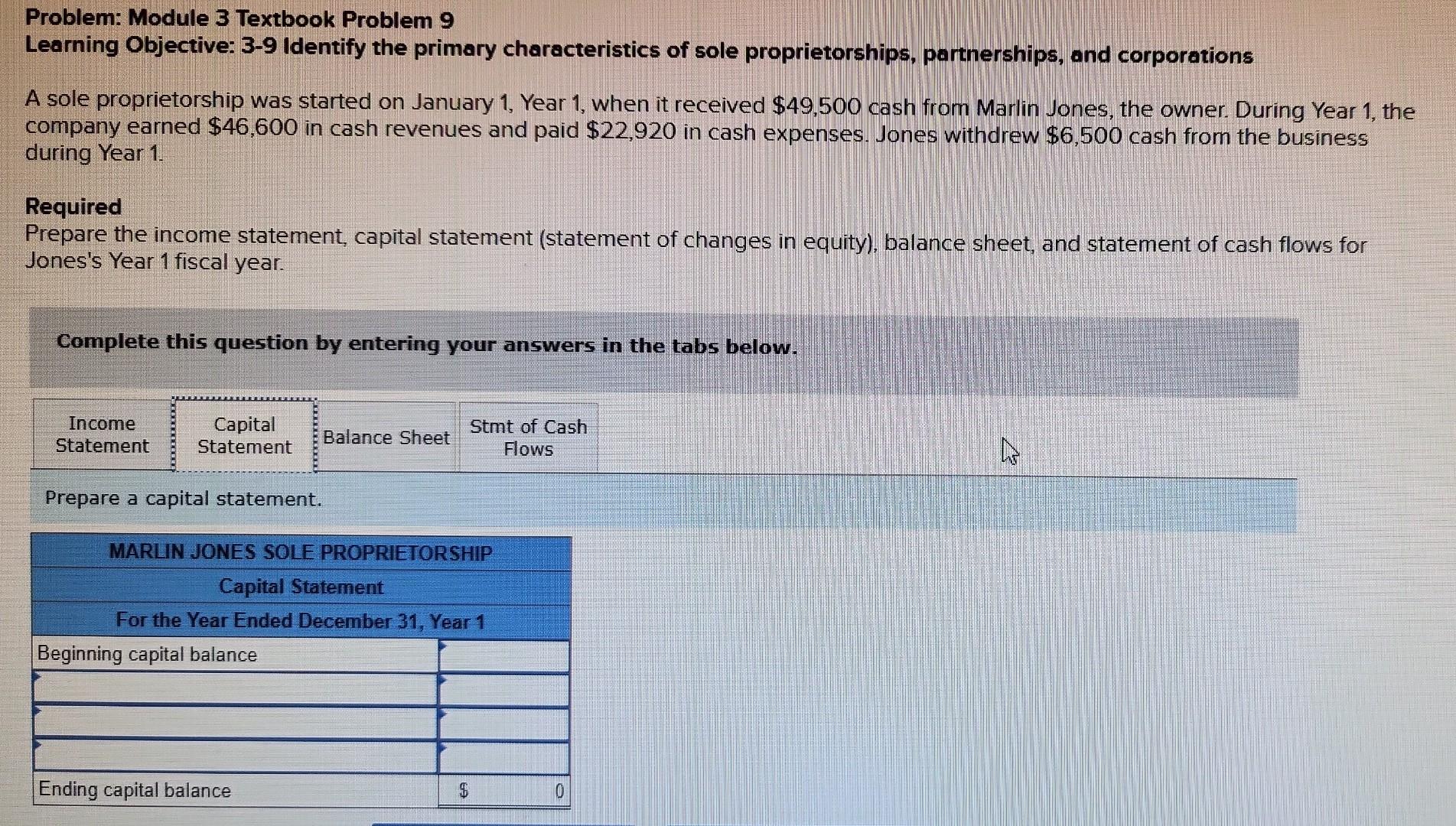 primary characteristics of sole proprietorships, partnerships, and corporations A sole proprietorship was