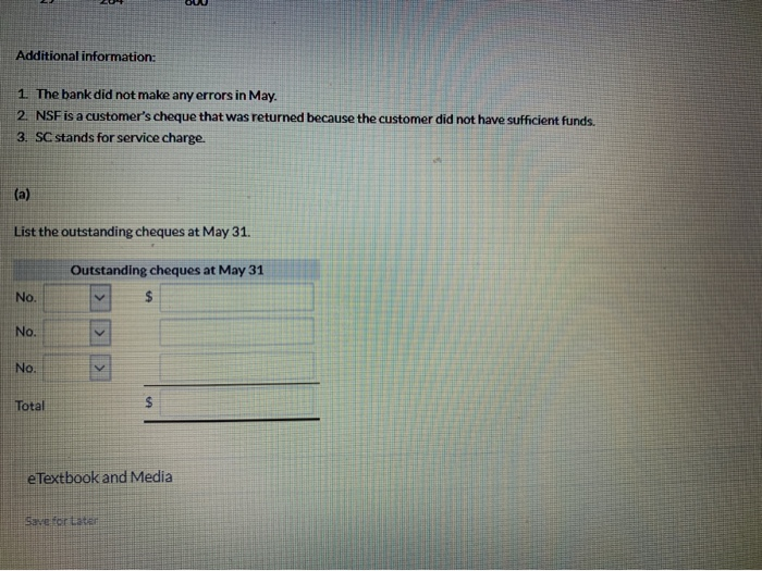 the bank reconciliation of Bloom Company shows three outstanding cheques No 254