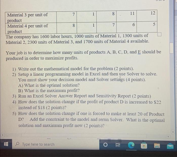 Excel file for this problem. Name the Excel file as follows: Your