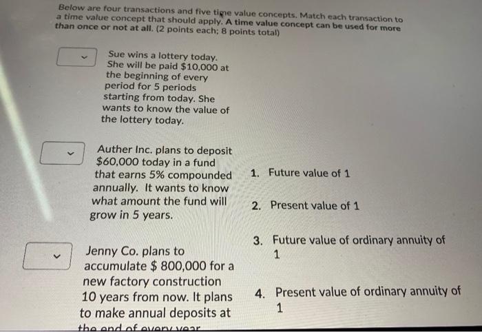 transaction to a time value concept that should apply. A time value