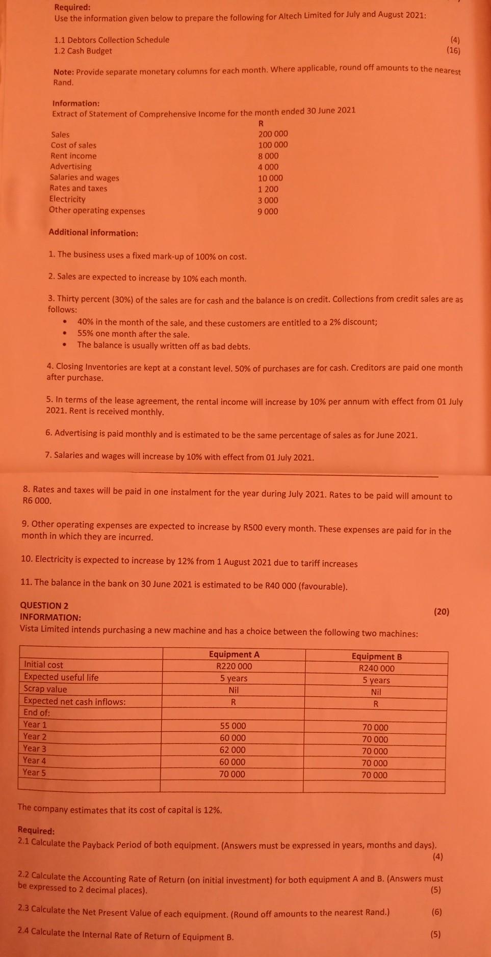 please help with solutions to Q1 & Q2 Required: Use the
