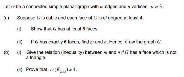 Let G be a connected simple planar graph with m edges